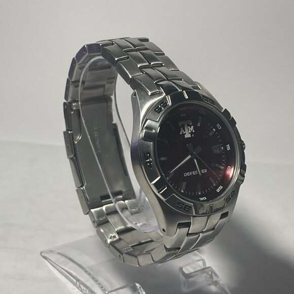 Texas A&M Aggies NCAA Stainless-Steel DEFENDER Men's Watch by Fossil NEW (RARE) - Picture 6 of 9
